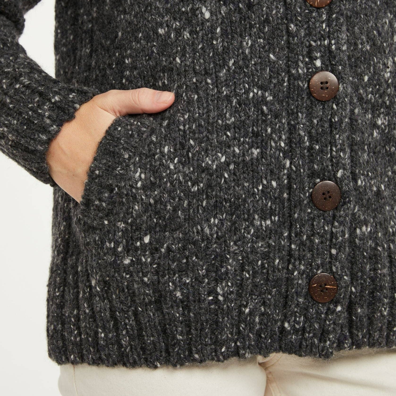 Bonny Glen Ladies Tweed Charcoal Cardigan
