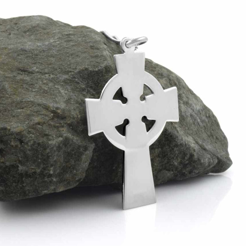 Medium Cross Necklace with Gold Bead