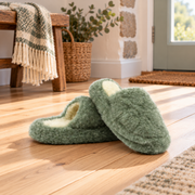 Cozy Green Wool Slippers
