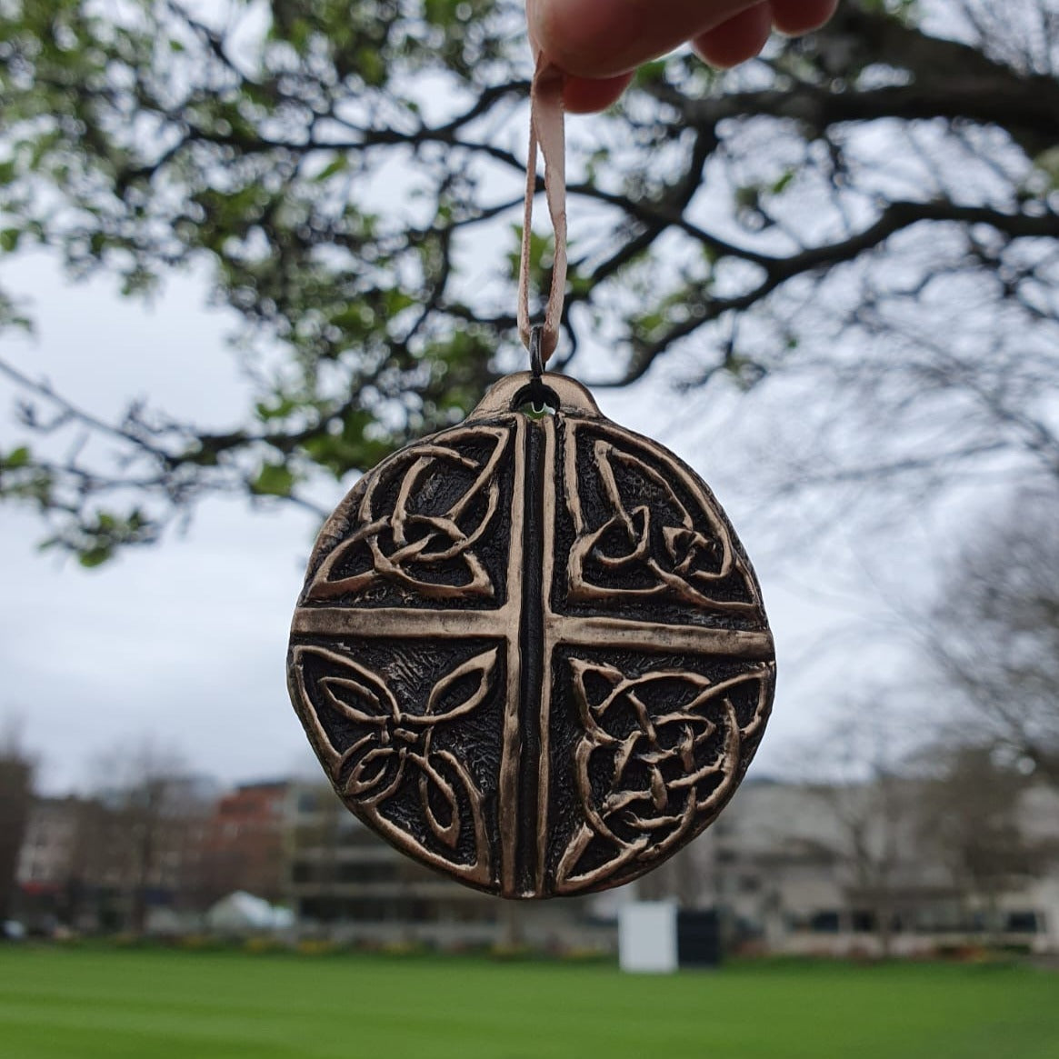 Celtic Love Cross Bronze Decoration