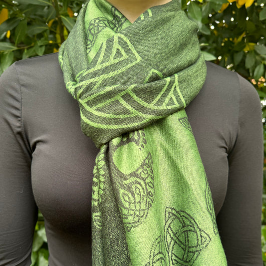 Pashmina Tree of Life Green Scarf