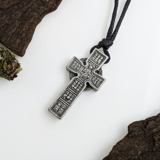 Celtic Cross Pewter Choker Necklace