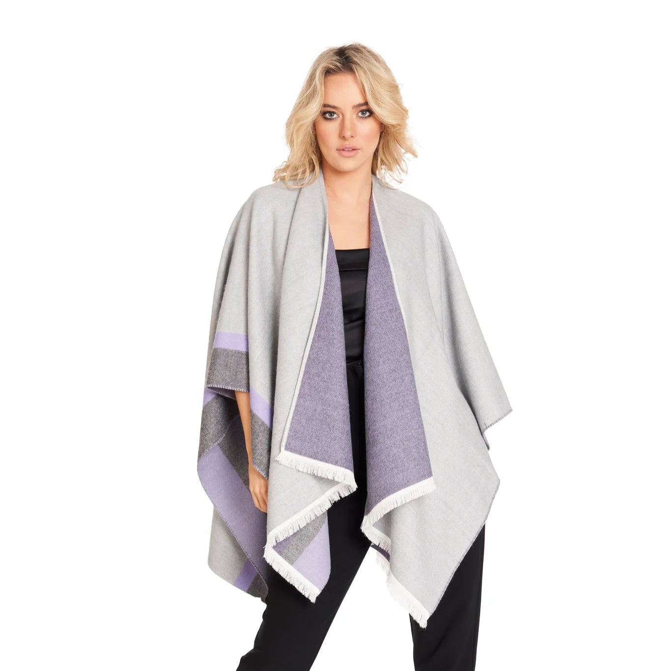 Jimmy Hourihan Shawl with Contrasting Bling Band at Hemline