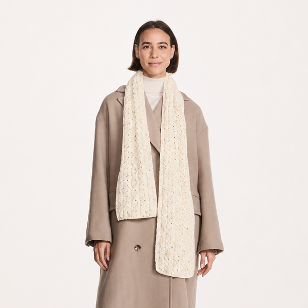Natural Worsted Aran Scarf