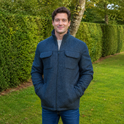 Skellig Wool Tweed Walking Jacket - Navy