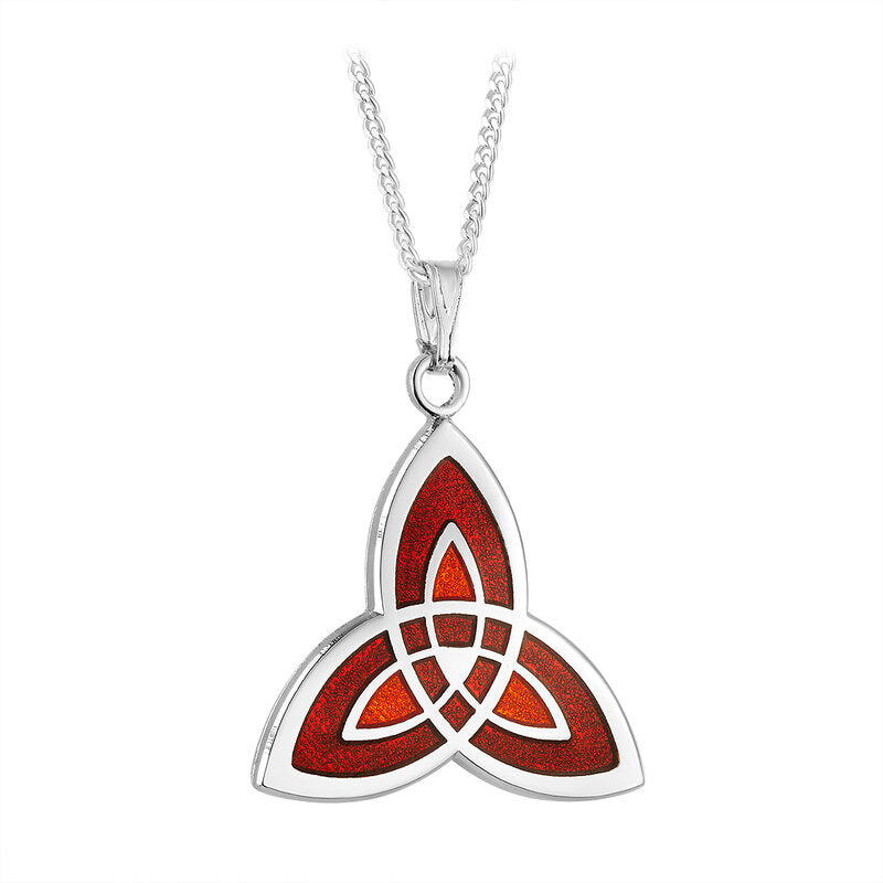 Red Enamel Trinity Knot Necklace