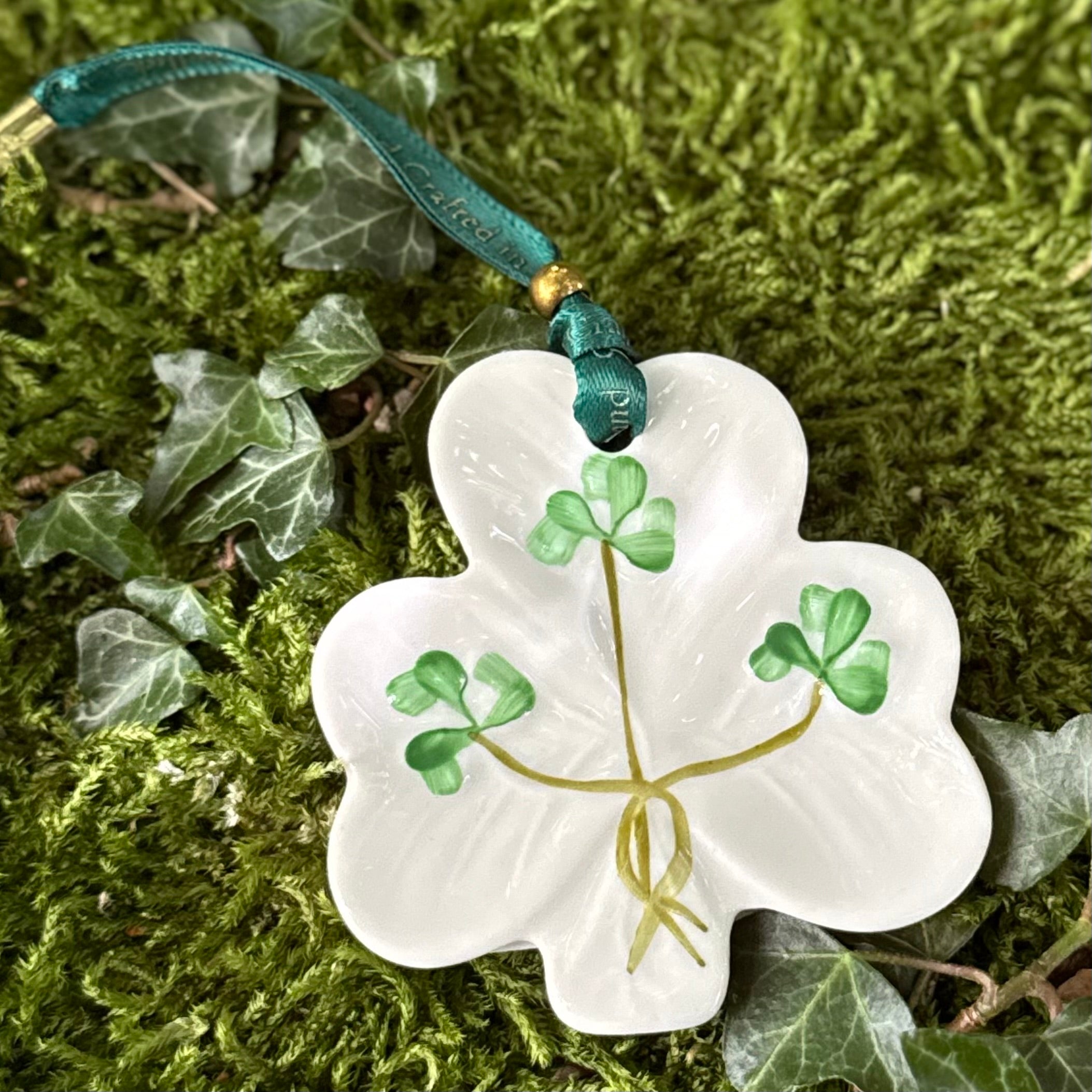 Belleek Classic Shamrock Hanging Ornament