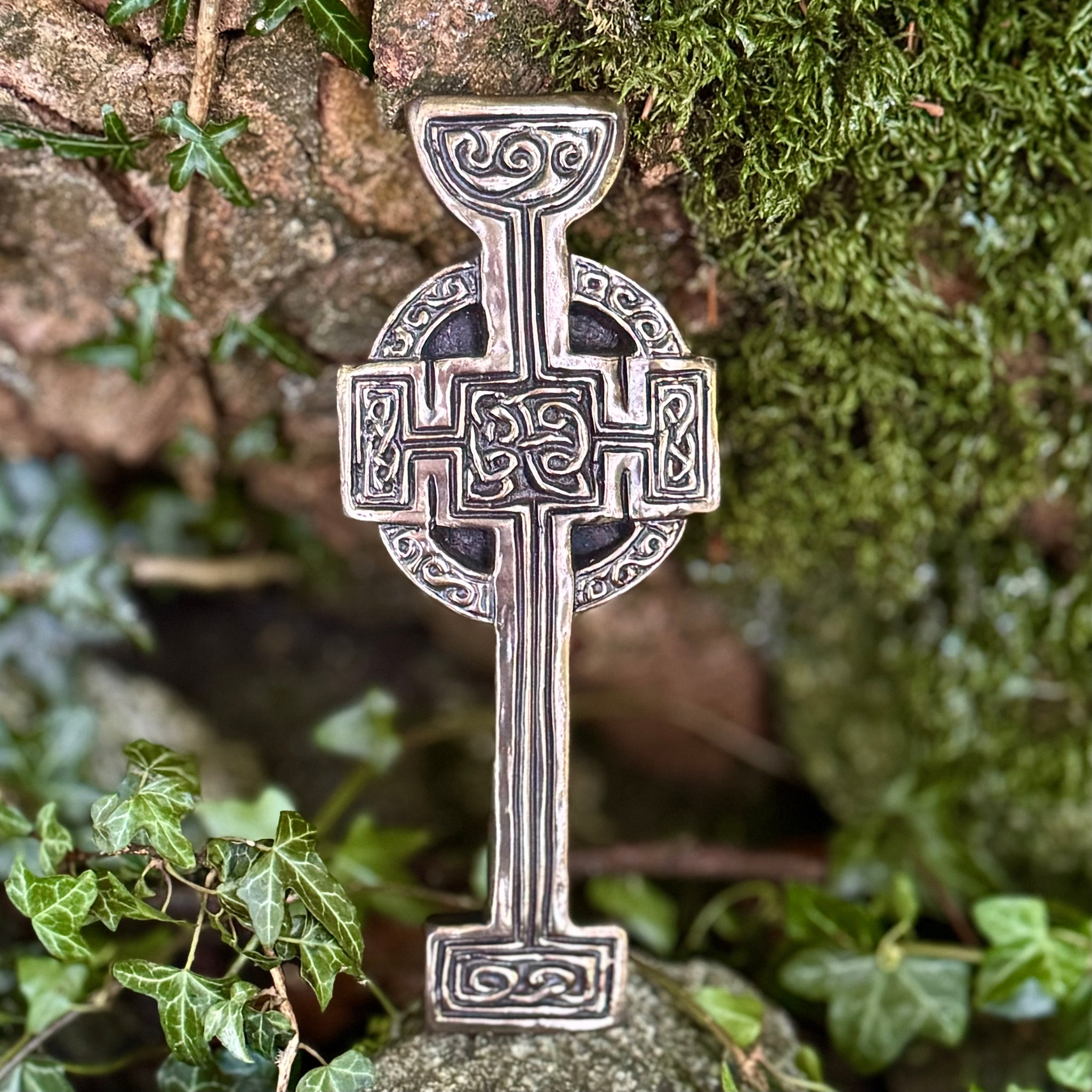 Celtic Cross of Durrow Bronze Plaque