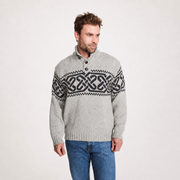 Celtic Pattern Grey Men Aran Sweater