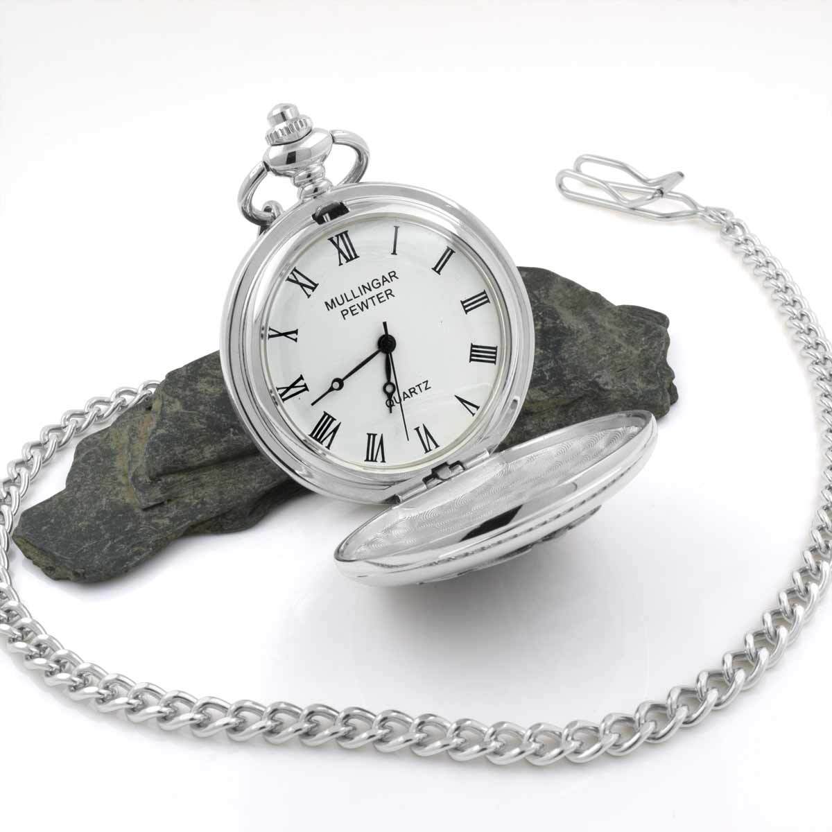 Mullingar Pewter Gents Pocket Watch - Trinity Knot,Pocket Watch