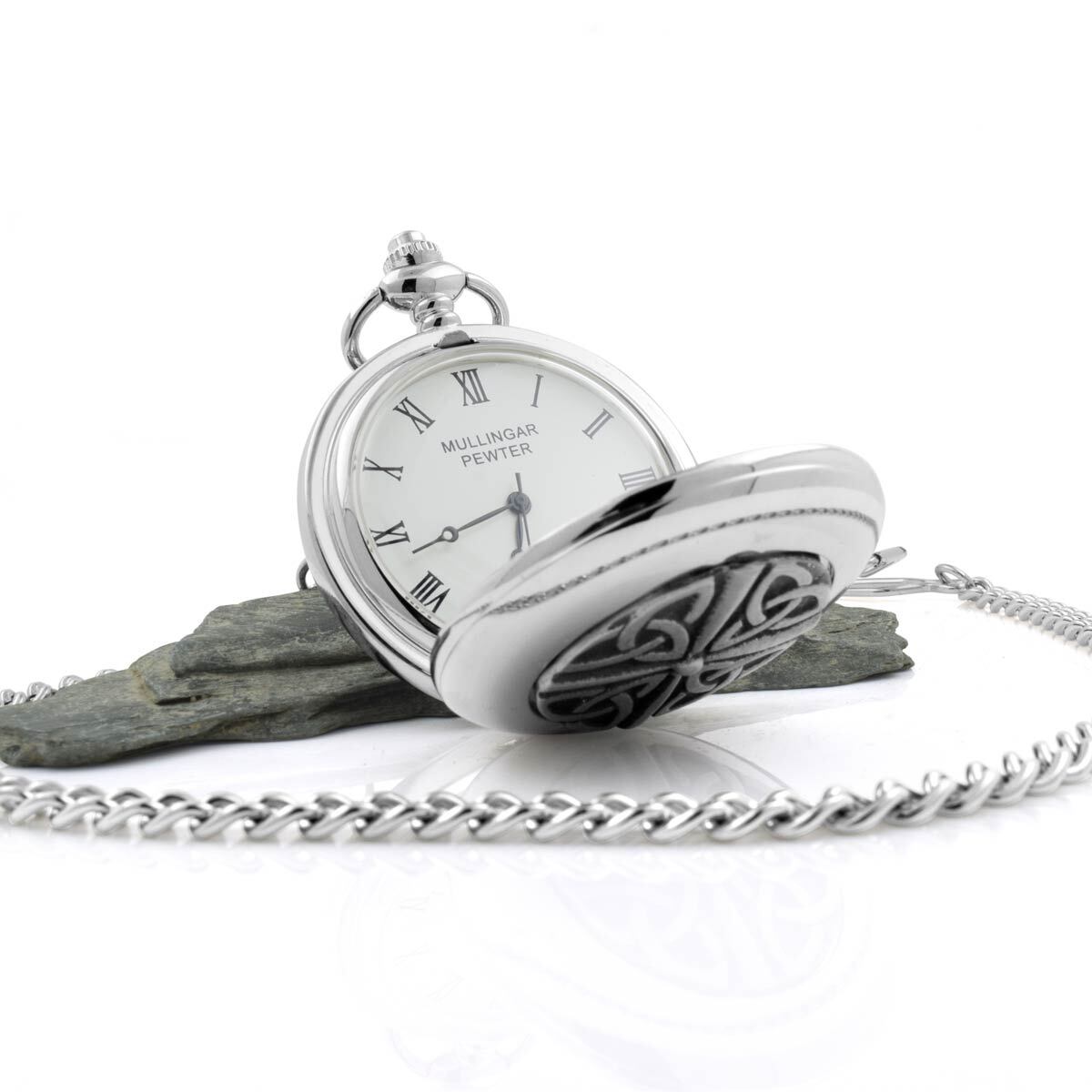 Mullingar Pewter Gents Pocket Watch With Trinity Design,Pocket Watch