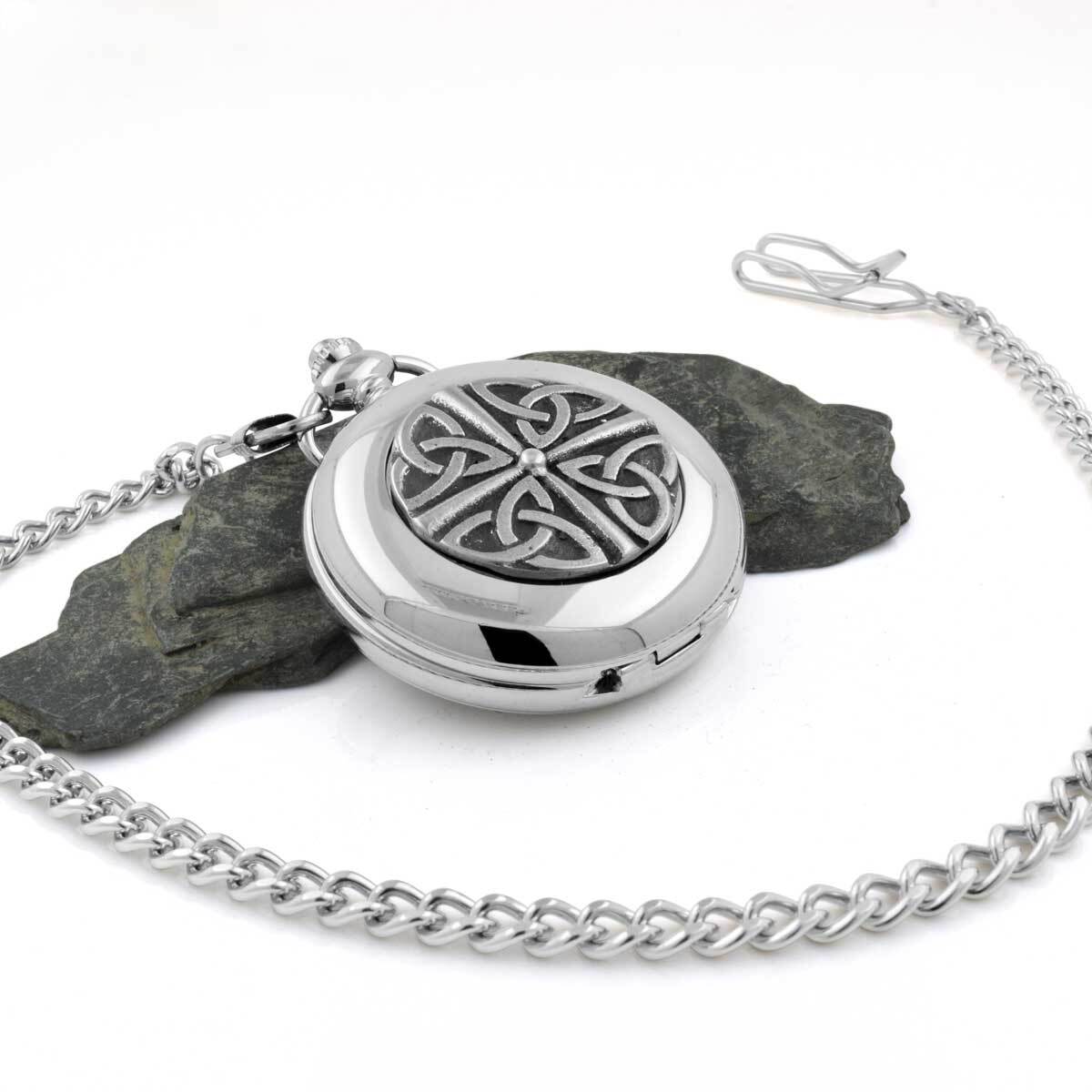 Mullingar Pewter Gents Pocket Watch With Trinity Design,Pocket Watch