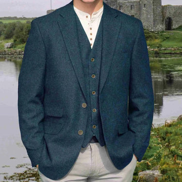 Irish Wool Tweed Sport Jacket - Blue