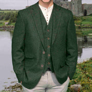 Irish Wool Tweed Sport Jacket - Dark Olive