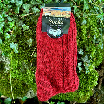 Connemara Wool Socks - Red