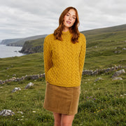 Knightstown Ladies Aran Yellow Crew Sweater