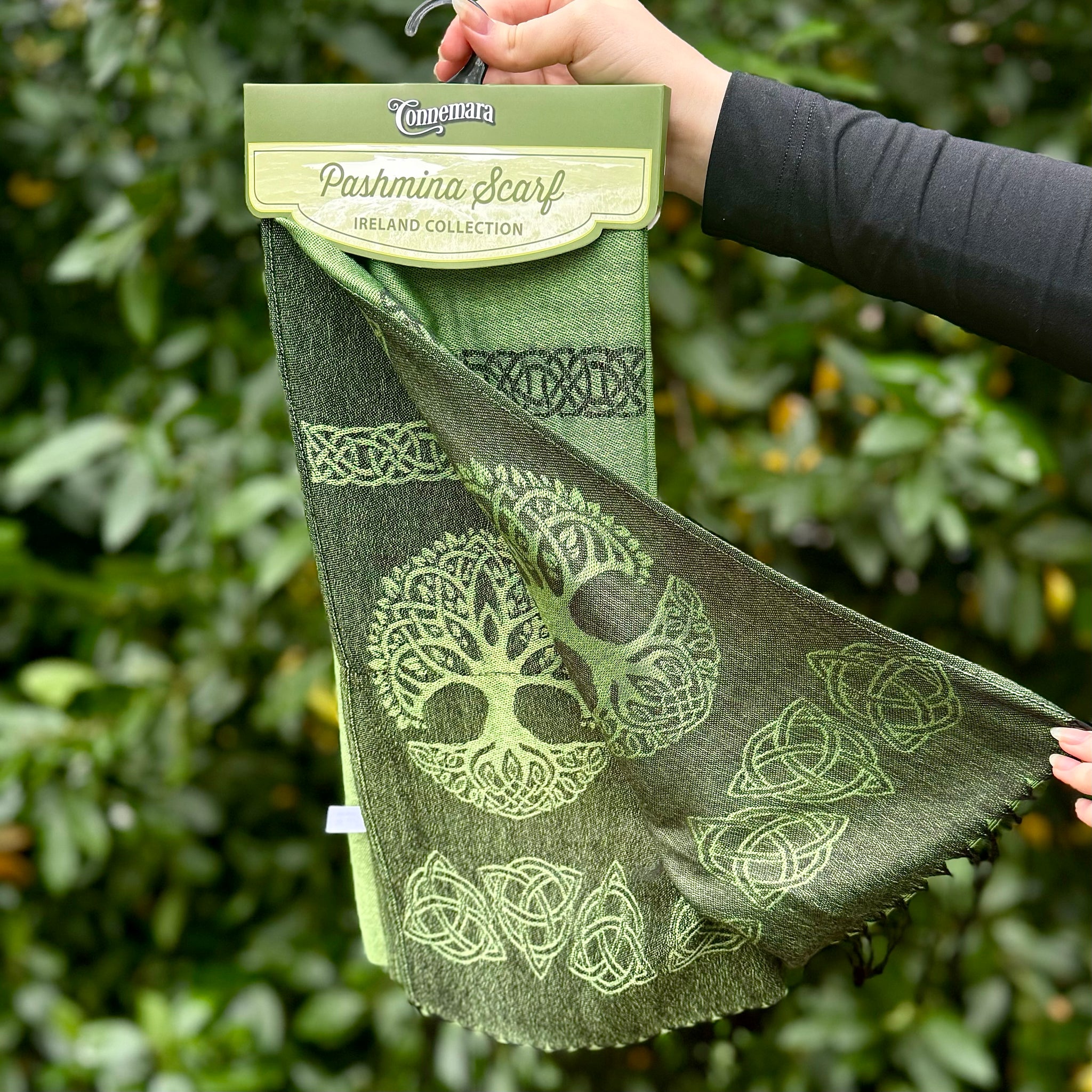 Pashmina Tree of Life Green Scarf