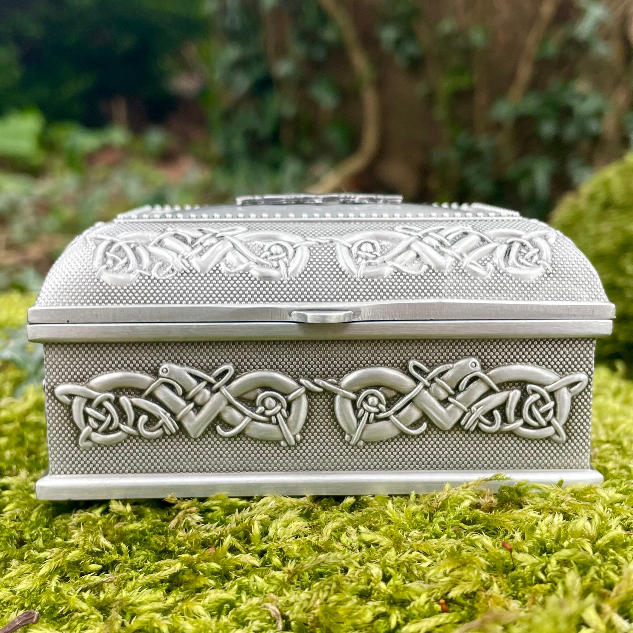 Vintage Celtic Jewelry Box with Claddagh Design Small