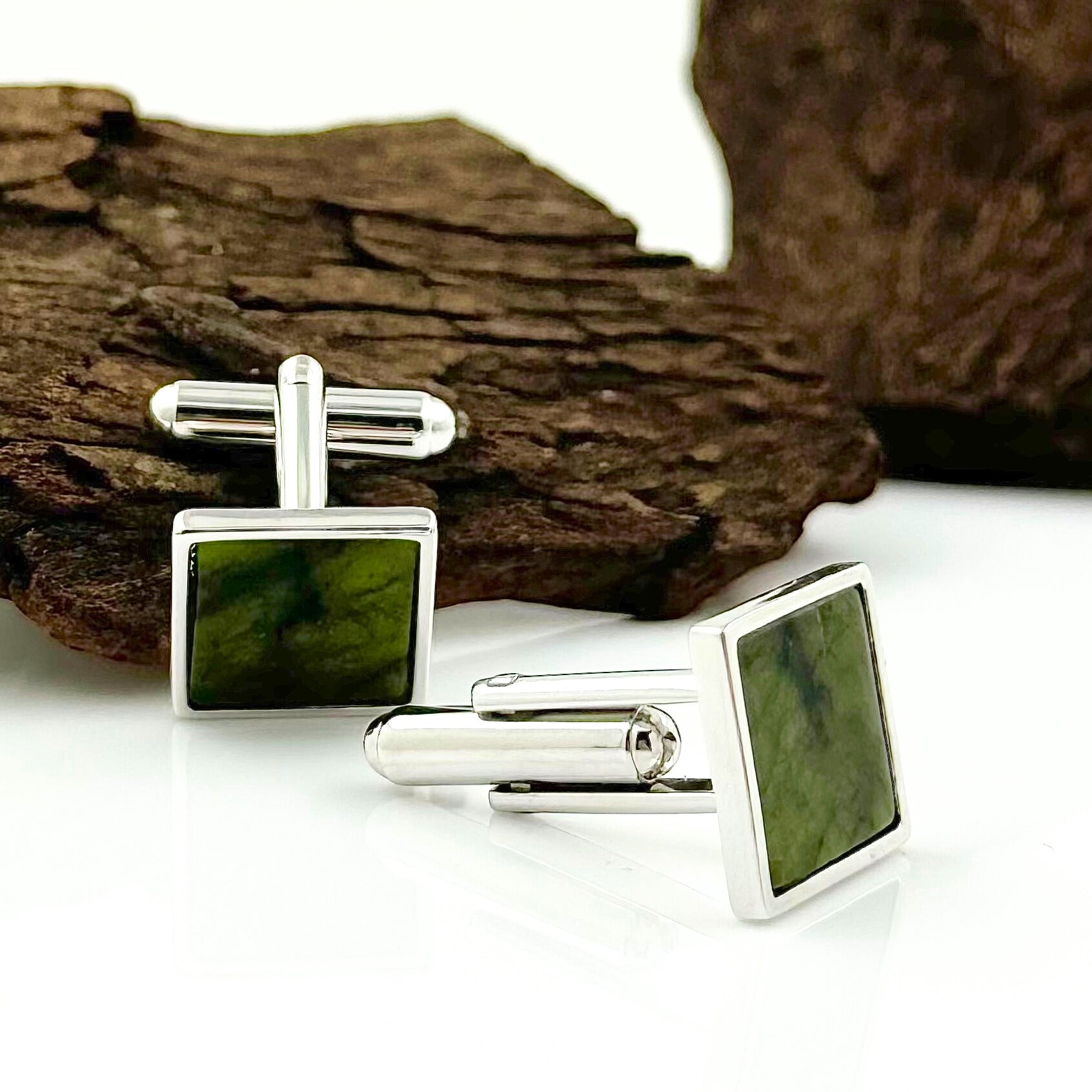 Connemara Marble Cufflinks Square