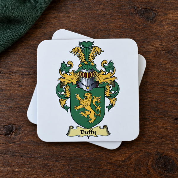 Irish Coat of Arms Personalized Family Crest Coasters