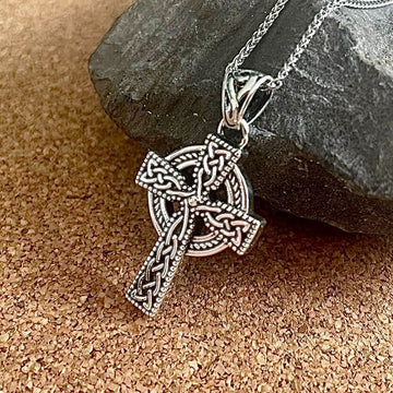 Oxidized Silver Cross Necklace