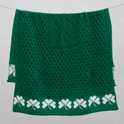 Shamrock Heritage Green Merino Aran Throw