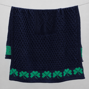 Shamrock Heritage Navy Merino Aran Throw