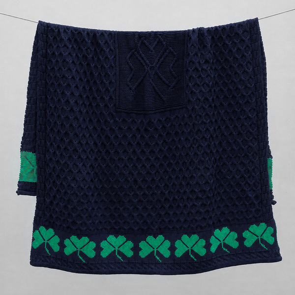 Shamrock Heritage Navy Merino Aran Throw