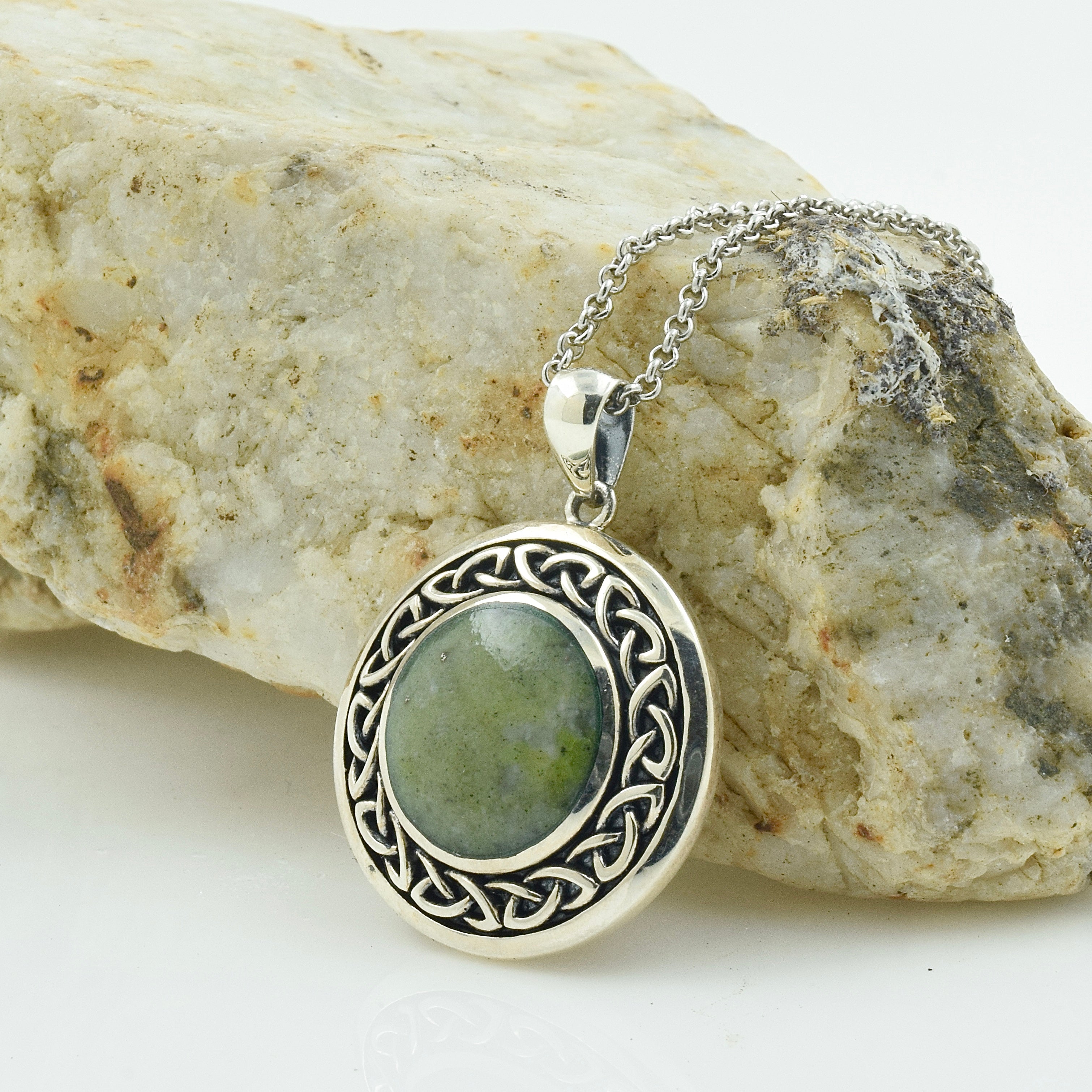 Silver Connemara Marble Necklace