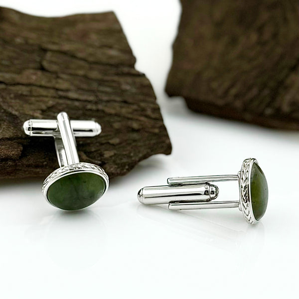 Connemara Marble Celtic Gent Circular Cufflinks