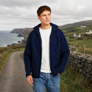 Brannock Men's Navy Aran Zipper Cardigan