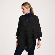 Light Ladies Charcoal Aran Poncho