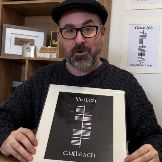 Ogham Personalized Parchment in Mount