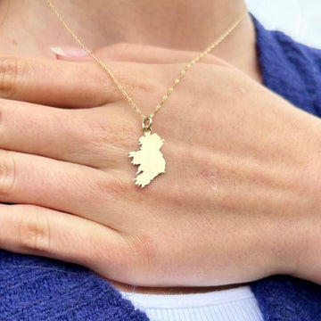 Gold Ireland Map Necklace