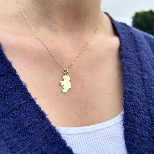 Gold Ireland Map Necklace