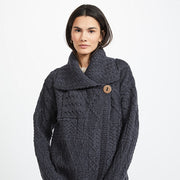 Céide Ladies Charcoal Aran Cardigan