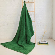 Keel Aran Patchwork Merino Blanket - Green