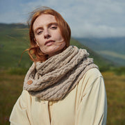 Kilmaine Aran Oat Snood Scarf with Buttons