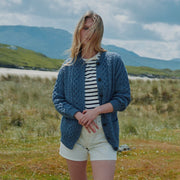 Achill Island Ladies Aran Denim Cardigan