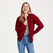 Achill Island Ladies Aran Red Cardigan