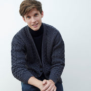 Mens V Neck Charcoal Cardigan