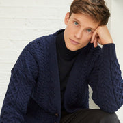 Mens V Neck Navy Cardigan