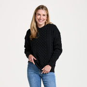 Inisheer Traditional Ladies Aran Black Sweater
