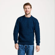 Inisheer Traditional Natural Mens Aran Navy Sweater