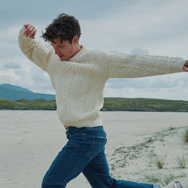 Inisheer Classic Aran Sweater Natural Color