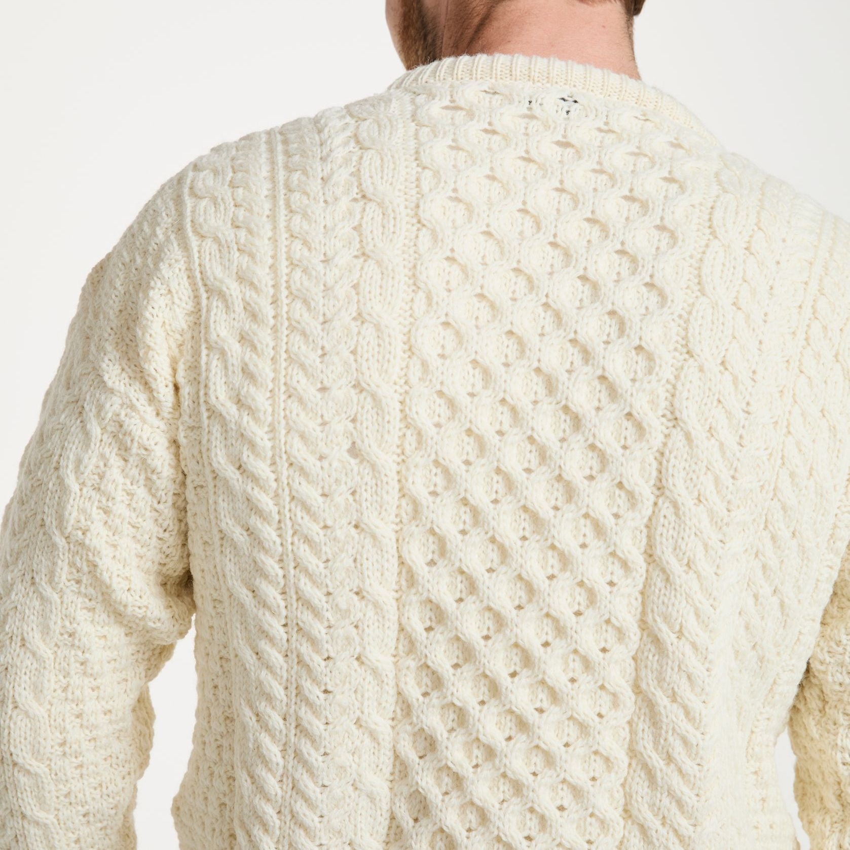 Inishbofin Mens Traditional Aran Natural Sweater