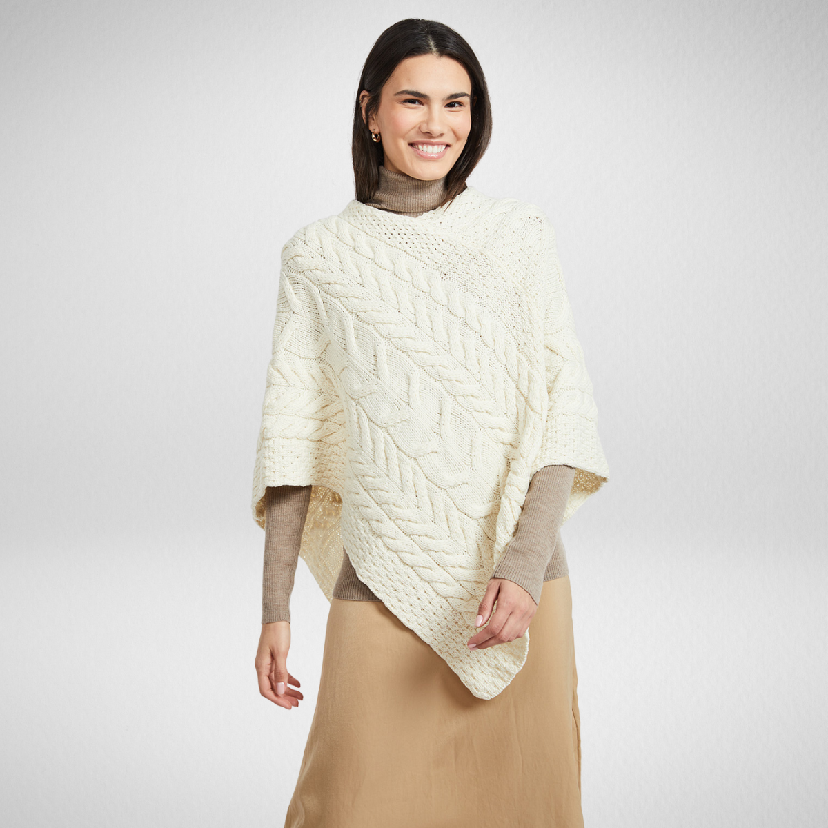 Aasleagh Falls Ladies Aran Poncho