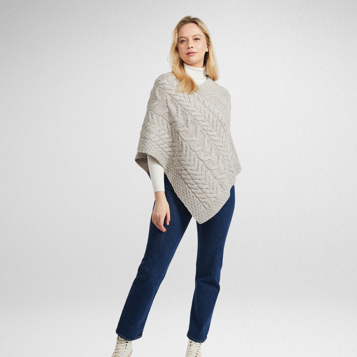 Aasleagh Falls Ladies Aran Poncho