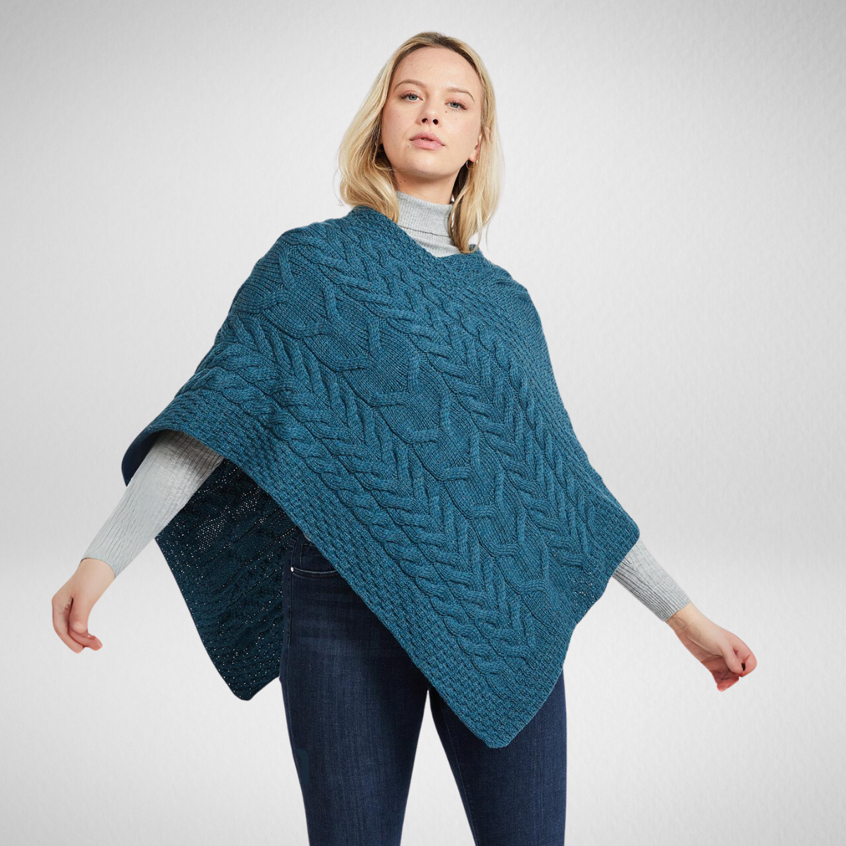 Aasleagh Falls Ladies Aran Poncho