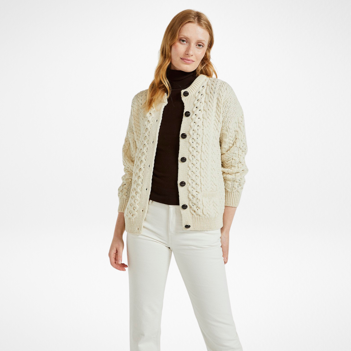 Achill Island Ladies Aran Cardigan - Main Image